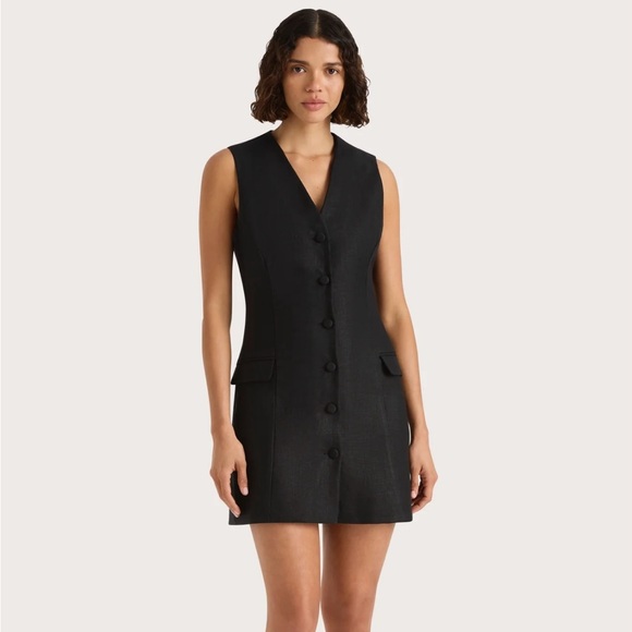 Faithfull the Brand Dresses & Skirts - Faithfull The Brand Eloise Mini Linen Dress Black